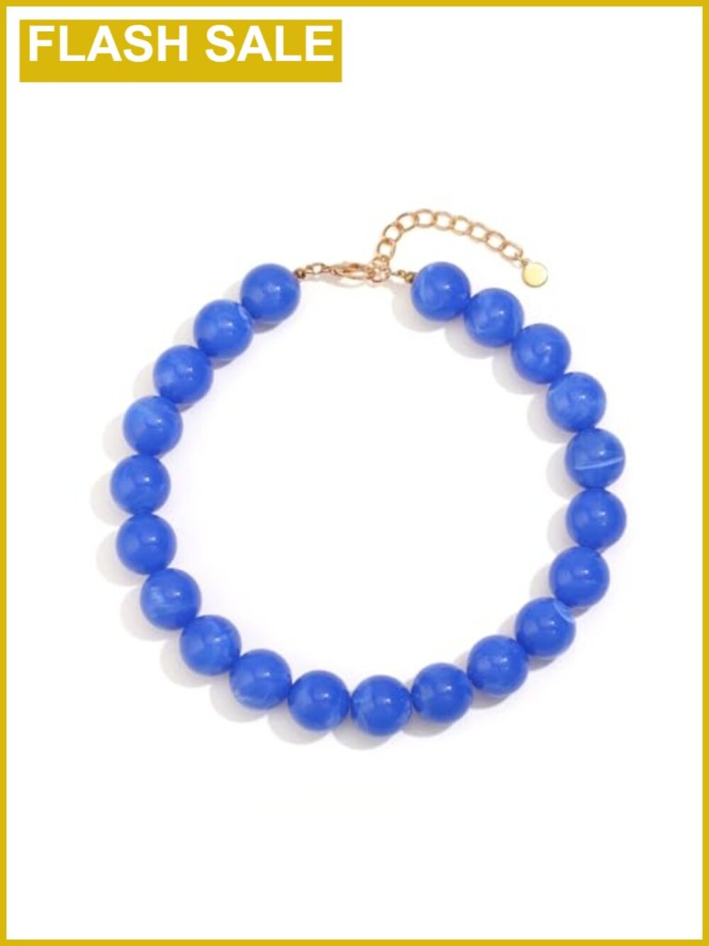 Chunky Beaded Necklace 20MM Resin Beads Statement Choker Adjustable Boho Summer